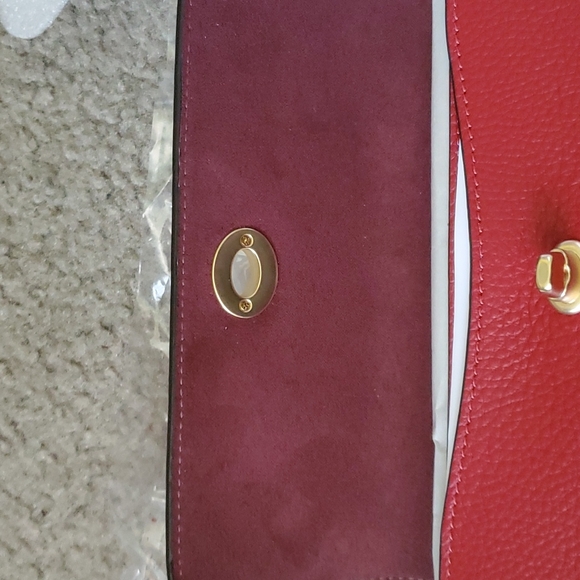 HOST PICK Coach red pebble leather gorgeous wristlet